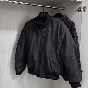 美式解构工装棉服男女冬季潮牌cleanfit简约廓形加厚保暖飞行夹克图片