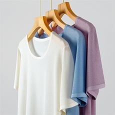 2025舒适百搭秋季新款软糯舒适圆领短袖，女装T恤，英皇羊绒