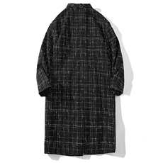 秋冬风衣男长款毛呢大衣男中长款小香风夹克外套F497-P125白底B，男装夹克，星座401