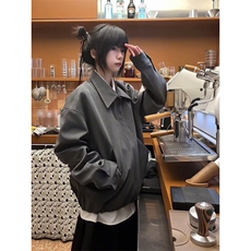 翻领飞行夹克男美式短款休闲潮牌cleanfit外套上衣高级感2025春季，男装夹克，四季星座505