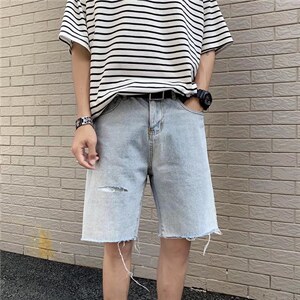潮流春季牛仔裤男牛仔短裤D664P35图片