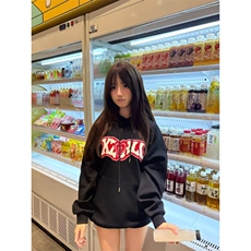 5603-P48潮牌爱心拼图毛巾绣宽松情侣连帽卫衣，女装卫衣/绒衫，星座617A-2