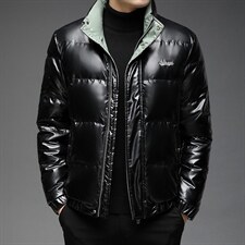 新款休闲羽绒服男冬季立领中年男厚款保暖潮流上衣BJY08180-P190，男装羽绒服，电商B212（原钱塘6029）