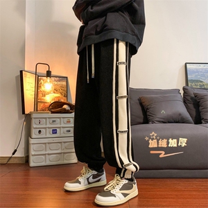 2024冬款重磅欧棉绒束脚休闲宽松撞色加绒裤313A-1-NK78-P65控78