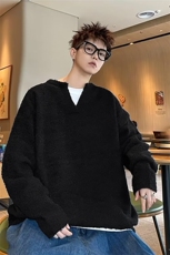 高级感针织衫v领毛衣男秋冬新款休闲慵懒软糯线衣-A1820TP55控88，男装针织衫/毛衣，电商B241