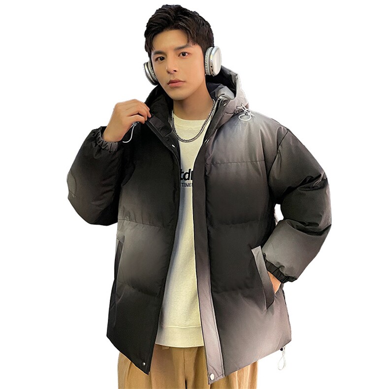秋冬新款潮牌炸街宽松渐变克兰因蓝休闲连帽棉衣男A436-0317-P85,男装棉衣,电商A436