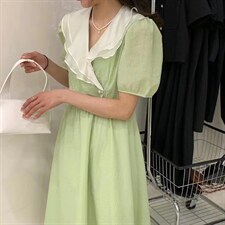 IMIZ｜NEW韩系荷叶边连衣裙，女装连衣裙，IMIZ