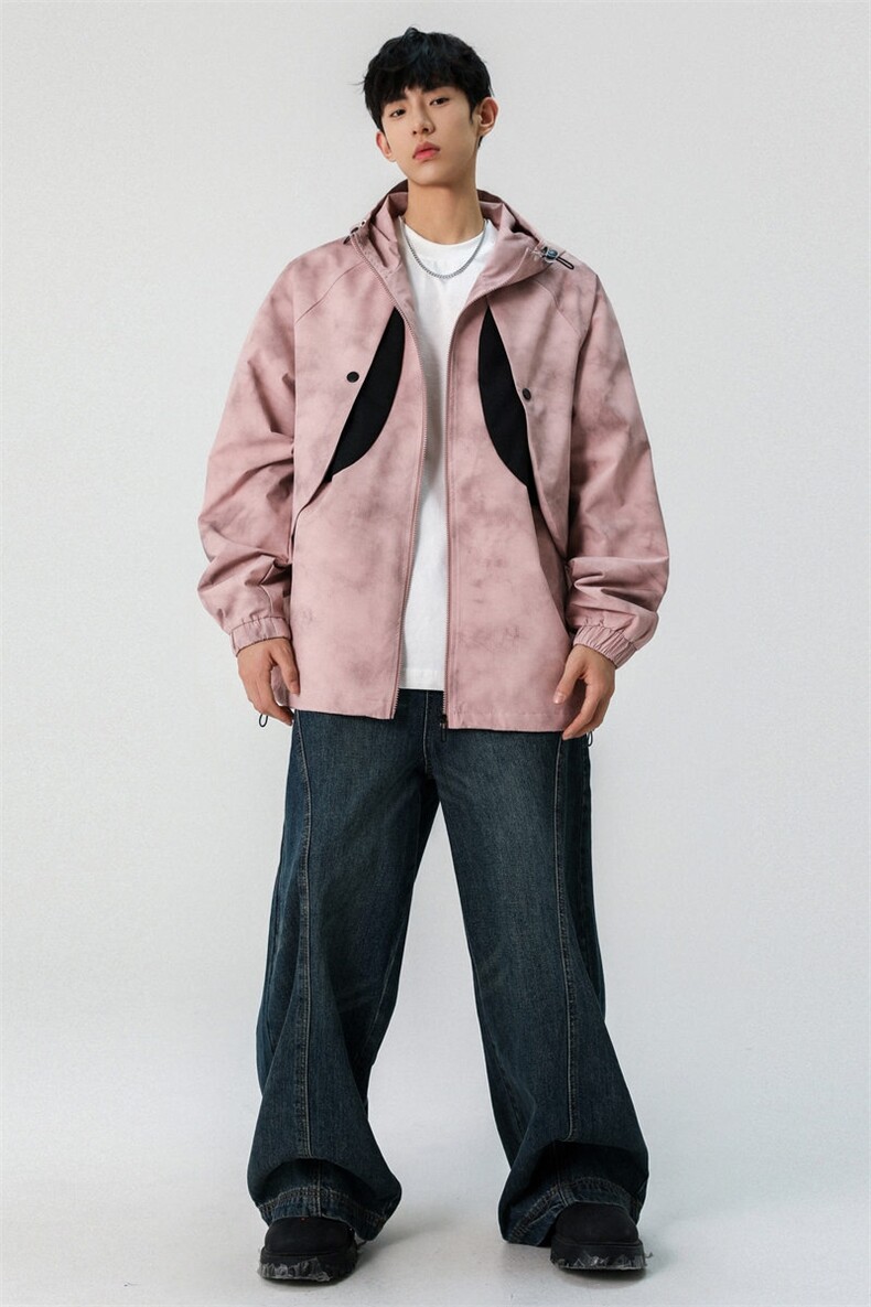 美式复古冲锋衣外套春季潮牌宽松休闲机车服夹克A406JK6005P78,男装夹克,星座309（原A406）