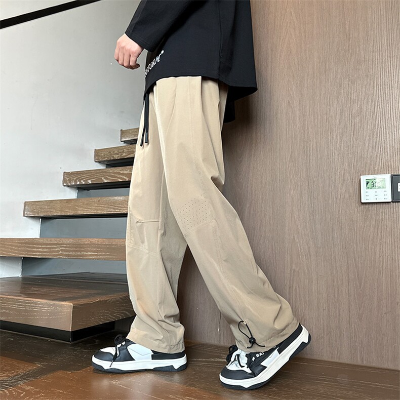 港风高品质休闲裤男裤宽松休闲裤抽绳冰丝裤MYK24-9812-P45,男装休闲裤,星座717