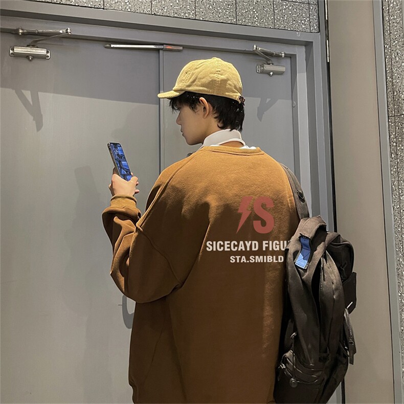 特P25控48秋冬新款男士圆领卫衣宽松休闲日常百搭上衣WQ2435,男装卫衣,电商B370