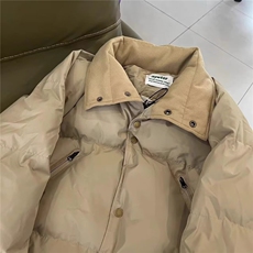 美式复古翻领多口袋面包棉服男女冬季简约设计感加厚情侣棉衣外套，男装棉衣，星座506A