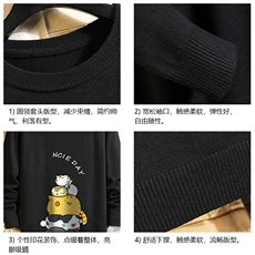 M67090-P45加绒款-P65圆领毛衣男大码针织衫男毛线衣线衫砖墙，男装针织衫/毛衣，电商A040A