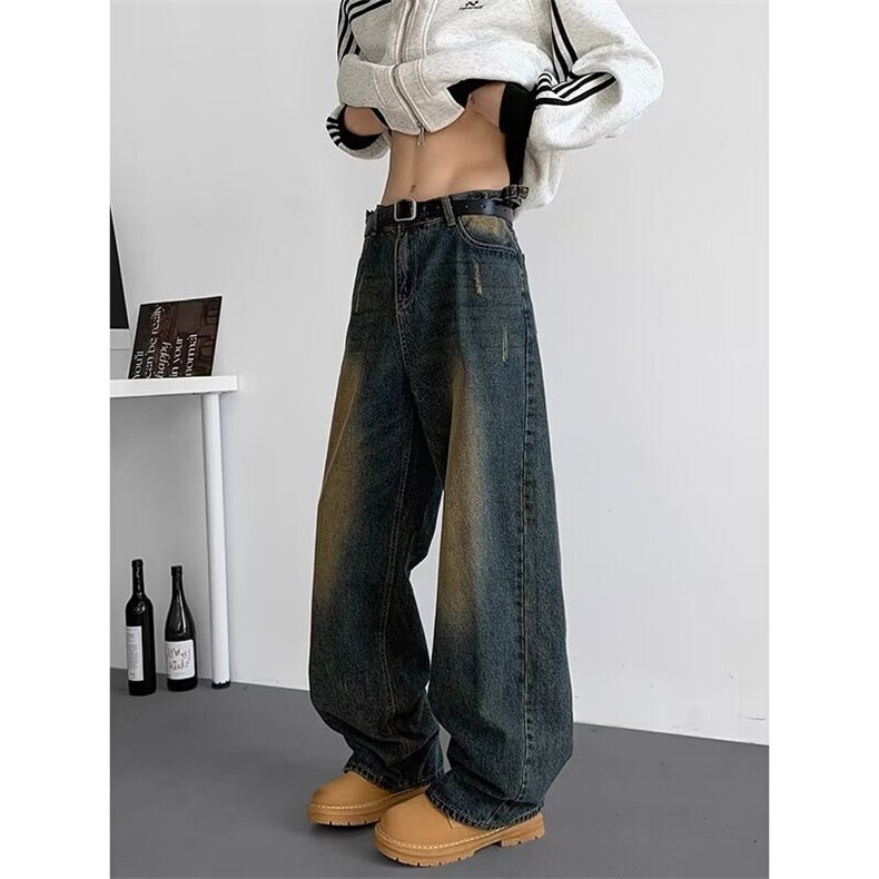 宽松直筒裤子男美式高街2026春季新款水洗牛仔裤-A2006TP45控78，男装牛仔裤，电商B241