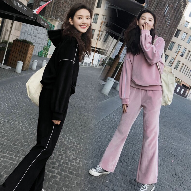 大货现货！高端丝绒复合套装卫衣8505A-6601，女装卫衣/绒衫，依依服饰