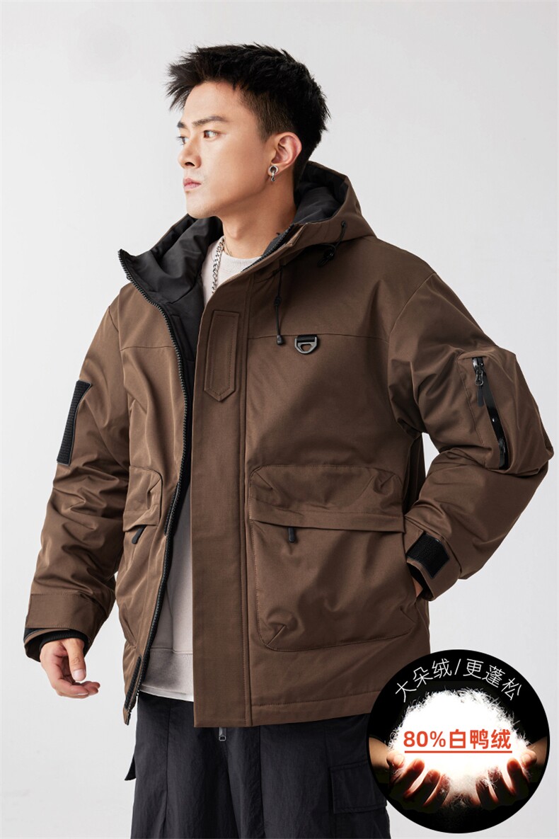 新标80重磅冬季工装羽绒服保暖潮外套冲锋衣A436-973-特P198,男装夹克,电商A436