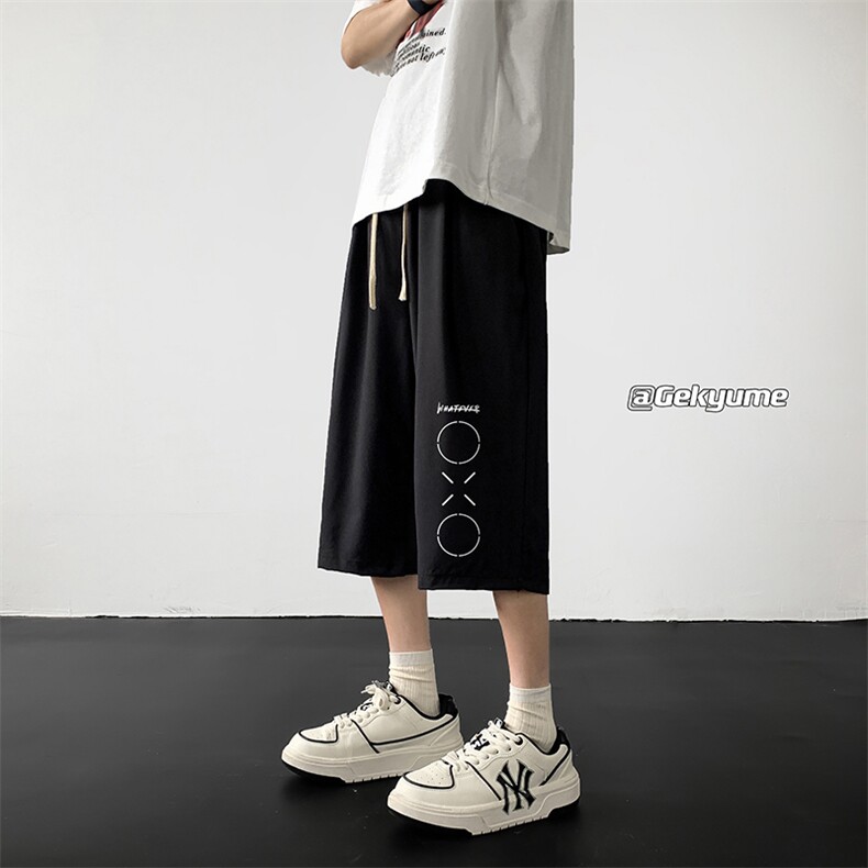 冰丝七分裤男大码速干短裤男五分裤黑地板风格QK72398-P25,男装休闲裤,电商A040