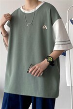 新款港风时尚潮牌精致短袖时装拼色运动风夏季上衣ZDY3415-P49，男装T恤，星座717