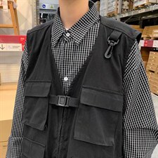 街头嘻哈机能风工装马甲男高街战术坎肩背心W512P35，男装背心/马甲，星座1116-2