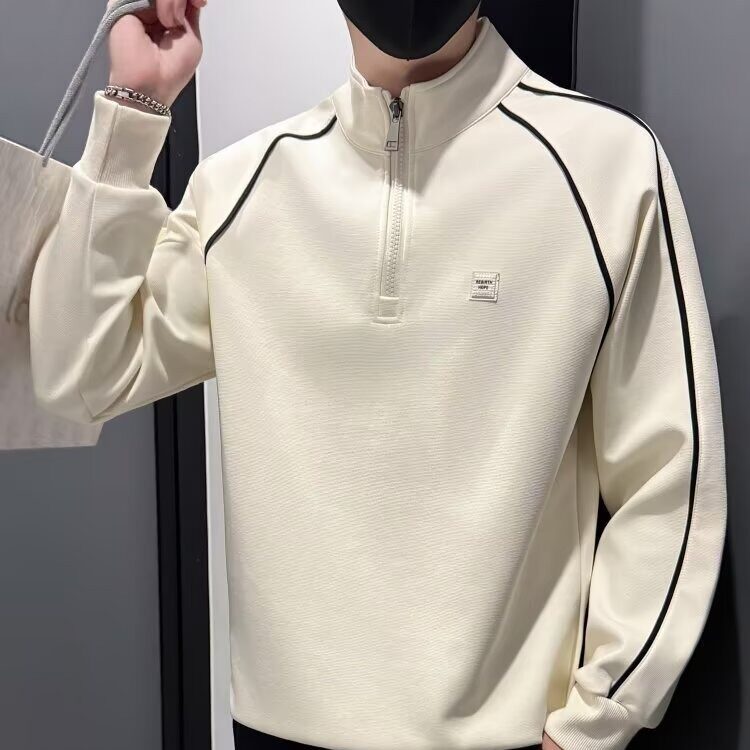 A194-P47半拉链卫衣男春秋款美式复古高级感上衣男士百搭宽松,男装卫衣,电商B323A