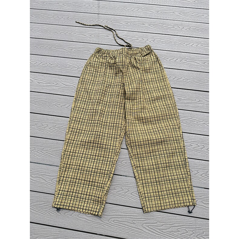 现货【自家图】格纹抽绳阔腿休闲裤-特P50，男装休闲裤，星座617C