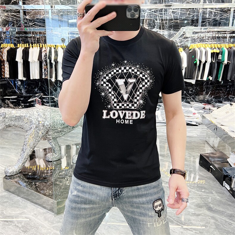 新款时尚高端精品欧货夏季男T恤短袖潮流抖音A227B-A-725-P48,男装T恤,电商A227B（原钱塘4066-1）