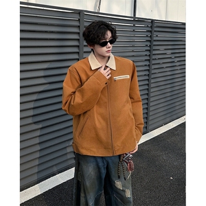 8XL-M春季水洗帆布短款夹克男生vintage美式复古工装外套JK003P98图片
