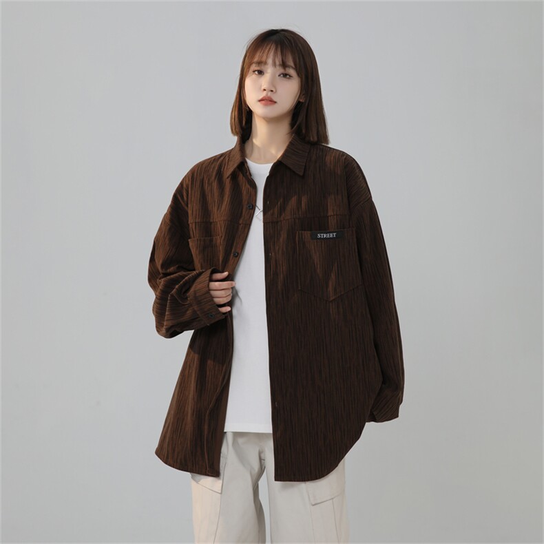 C9001/P50春装新款现货长袖衬衣男潮衬衫休闲上衣宽松大码外套男，女装衬衫，电商A141