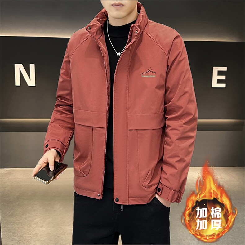 秋冬加棉加厚大码工装外套男士帅气立领夹克时尚棉服ZY802-P65,男装棉衣,星座310B-3