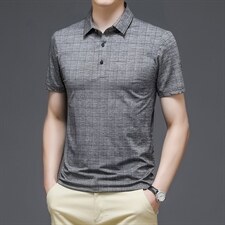 男式2023年夏季新款冰丝透气T恤衫男短袖翻领休闲POLO体恤衫P58，男装Polo衫，星座1105-3