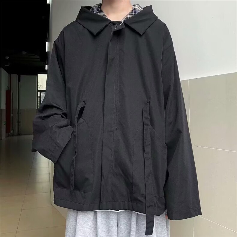 新款简约文艺ins潮流男青春流行方领百搭夹克长袖秋季潮慵懒W20,男装夹克,星座506