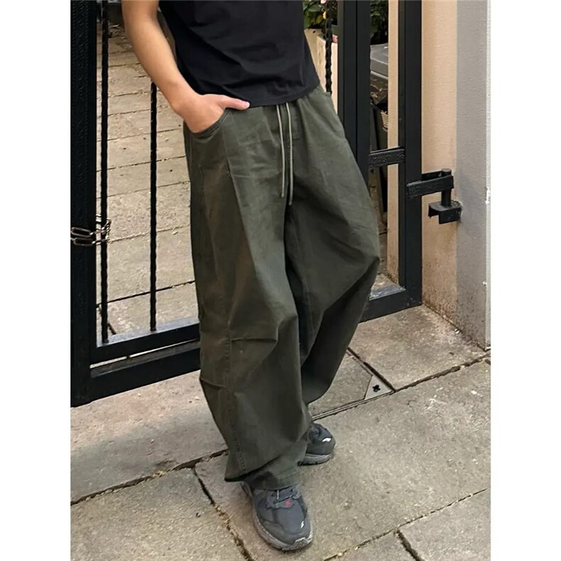 秋季宽松水洗直筒港风百搭工装弯刀男士休闲裤XA441-P48，男装工装外套，星座208-5