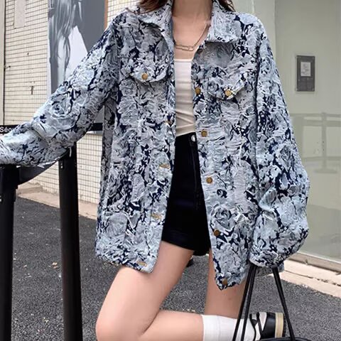 牛仔夹克外套男春秋新款港风复古设计感小众宽松百搭上衣潮情侣款,男装夹克,星座506A