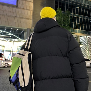 特批港风夜景宽松十字架印花休闲连帽棉服A247-MY162特批85控138图片
