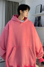 INS纯色潮流水洗宽松休闲落肩连帽卫衣上衣JK23308-特批45控69，男装卫衣，星座605(原A050)