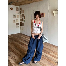 休闲裤男女韩版潮流阔腿裤帅气百搭2026夏季ins长裤K6478-P47，男装休闲裤，星座412-3