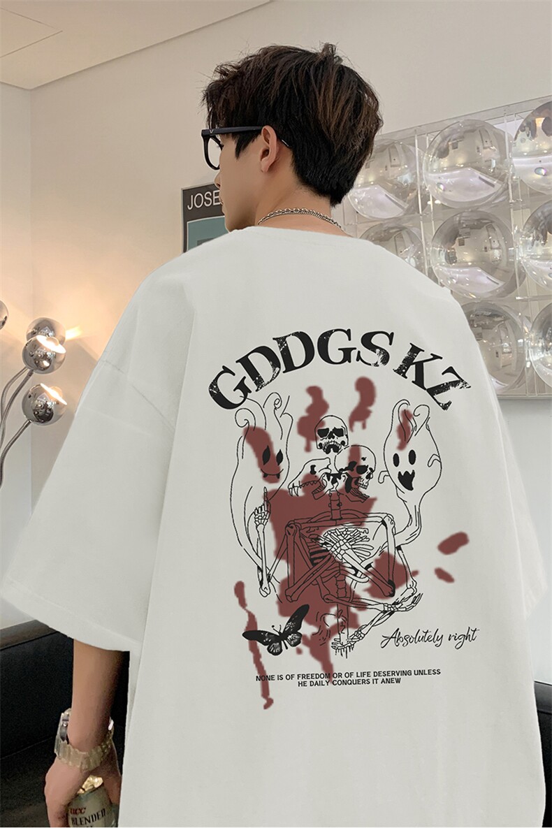 已注册/夏季内景纯棉复古休闲短袖T恤男宽松圆领体恤衫DT9680/P25,男装T恤,电商B316