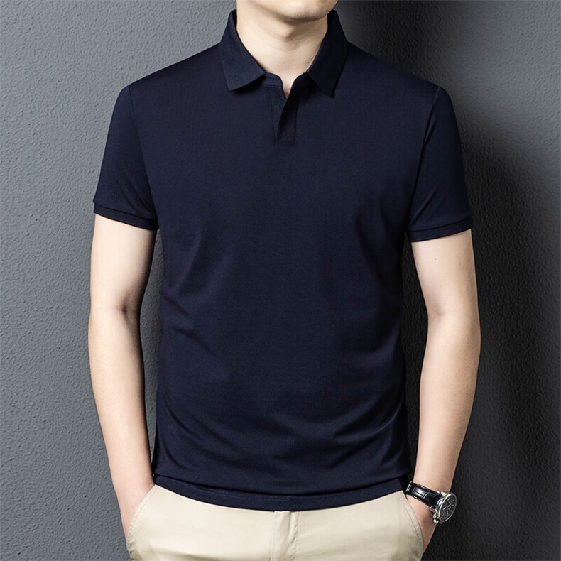 夏季新款男士海鸥领POLO衫棉T恤衫纯色百搭男装,男装Polo衫,电商B360