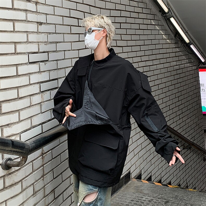 秋款男立领夹克工装拉链大口袋背心加外套JK601 P85图片