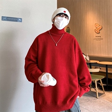 MG7385P45主推高领毛衣男加厚保暖打底针织衫潮牌宽松慵懒风线衣，男装T恤，星座510A-2