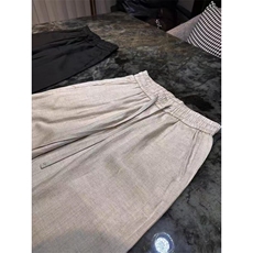 人字纹天丝麻松紧腰抽绳宽松休闲直筒亚麻长裤~K25026批55，男装休闲裤，星座1411A-6