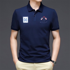 男士免烫短袖t恤薄款夏季中年休闲刺绣半袖POLO衫HM6512-P55，男装Polo衫，星座1105-3