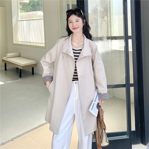 设计感中长款风衣外套女2025秋季新款韩系宽松系带休闲气质大衣潮图片