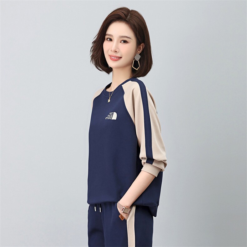 时尚拼色刺绣卫衣秋季新款宽松显瘦长袖上衣,女装卫衣/绒衫,依恋蒂丝