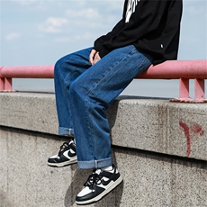 牛仔裤男港风百搭潮流直筒裤宽松阔腿裤痞帅裤子A080-9231-P30，男装牛仔裤，电商A080