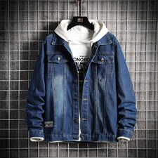 jk606-p55-限价78 网格牛仔夹克肥仔秋款量足印花大码图片