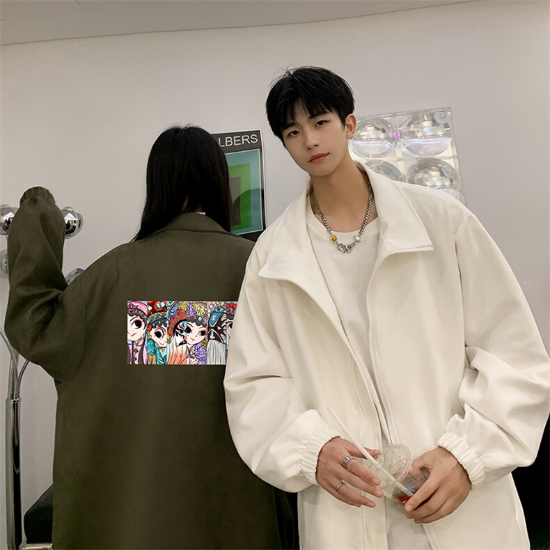 麂皮绒夹克男大码立领褂子外套JK85250-P68加绒款-P78,男装夹克,电商A040