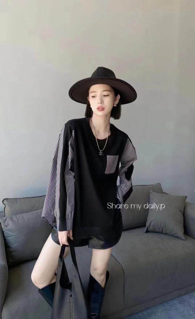 冰丝拼接衬衫，女装衬衫，依多坊