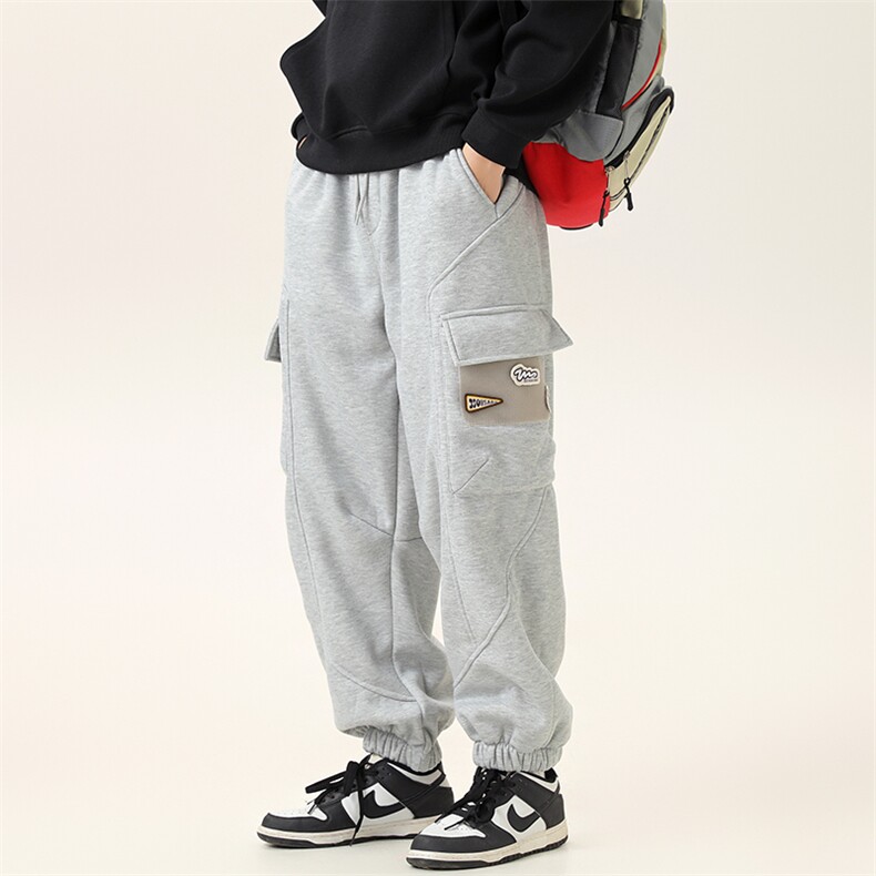2025冬季新款男装日系宽松加绒加厚运动休闲棉裤束脚卫裤P950-F83图片
