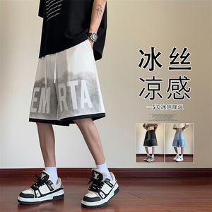 2025 夏季新款 内景美式印花冰丝短裤M-5XL HK25450-P35图片