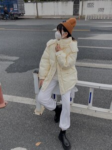 韩版收腰羽绒服图片